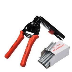Animals Cage Clamp Installation & 600 M Nails Quality Cage Plier For Chicken Rabbit Mink Fox Bird Dog Cage Accessories kit Tool – Red, C