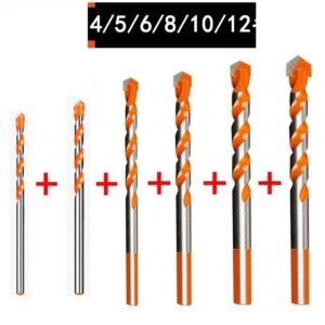 6mm-12mm Electric Tools Diamond Drill Bit Hammer Concrete Ceramic Tile Metal Drill Bits Round Shank DIY Wall Hole Saw Drilling – Six piece set
