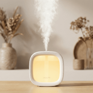 Cube Humidifier for Bedroom | Quiet USB Air Humidifier – Earth Brown