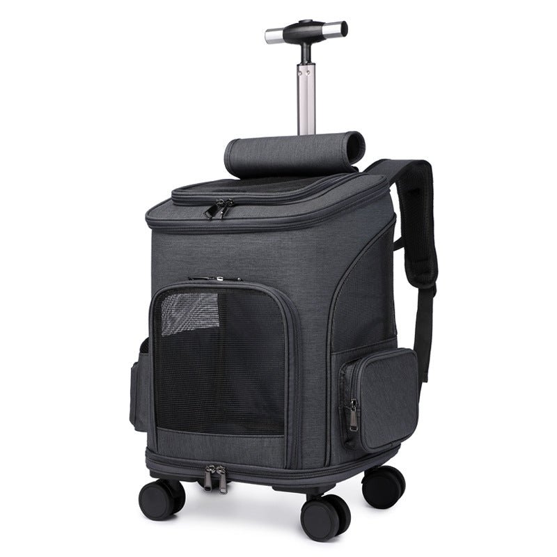 1615723595887.jpg Petarn Folding Pet Carrier Backpack with Wheels, Up to 12 lbs, Small Dogs & Cats, Breathable Air Mesh, Oxford Fabric