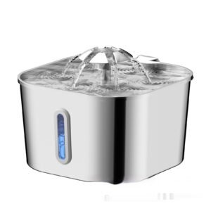 2.2L Stainless Steel Cat Water Fountain for Dogs & Cats with Filter