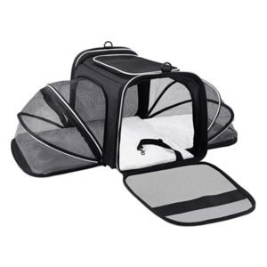 Petarn Expandable Pet Carrier for Cats & Small Dogs, 15L, Breathable Mesh, Oxford Fabric & EVA