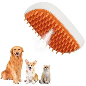 USB Rechargeable Steam Pet Grooming Brush for Cats & Dogs – Massage