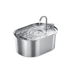 3.2L Stainless Steel Pet Water Fountain with Quiet Pump for Cats