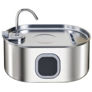 1.8 Gallon Stainless Steel Cat Water Fountain with Filters