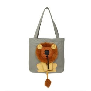 Petarn Lion Design Pet Carrier Bag for Small Dogs & Cats, Up to 5 lbs, Breathable Canvas, Safety Strap